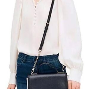 Kate Spade Patterson Drive Maisie Medium Convertible Crossbody Handbag Blk Ivory